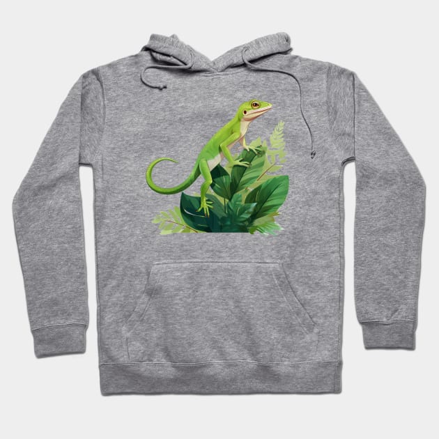 green anole Hoodie by zooleisurelife